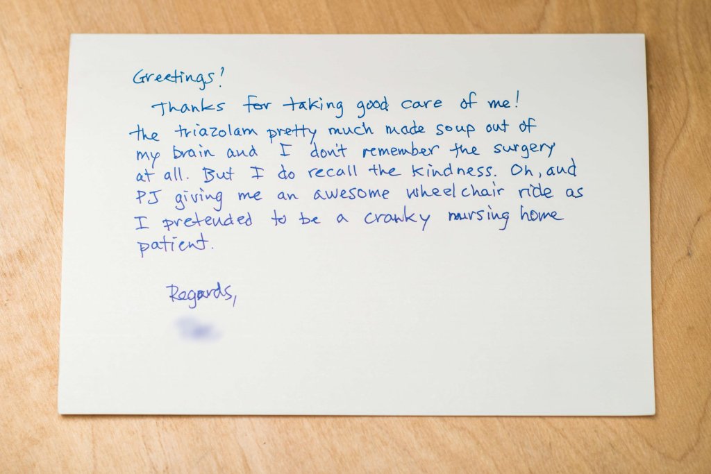 Patient review card number 28