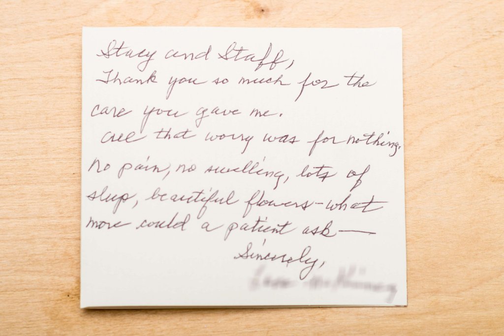 Patient review card number 38