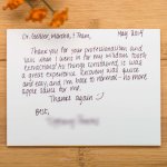 Patient review card number 65