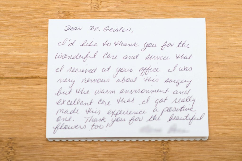 Patient review card number 86