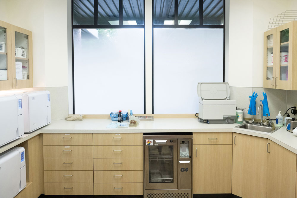 Room for cleaning surgical equipment
