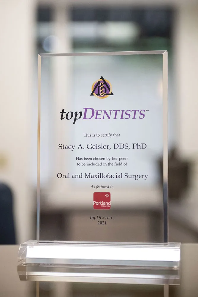 Dr. Geisler's topDentists award